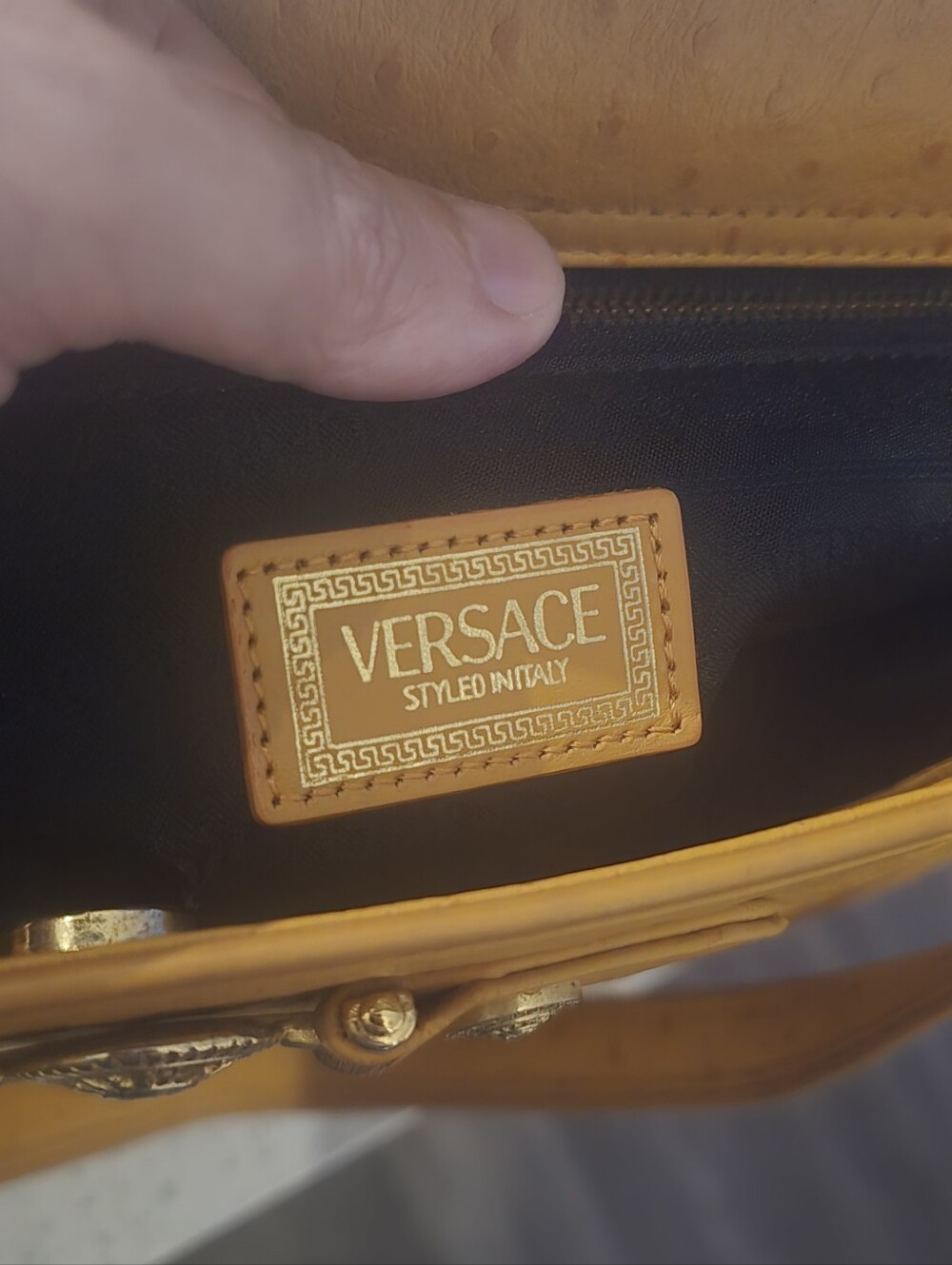 Versace Ostrich Shoulder/Tote Bag - Picture 14 of 16
